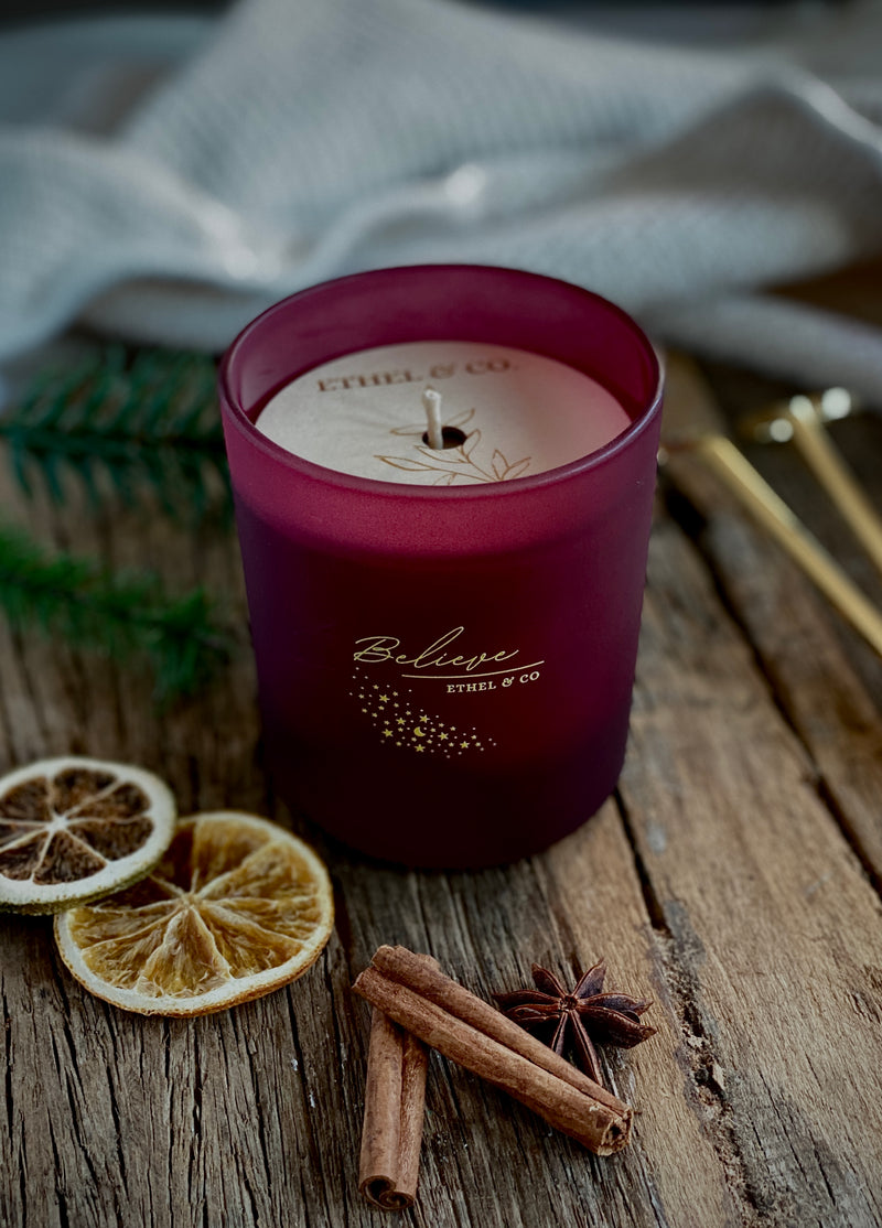 Believe Christmas Candle