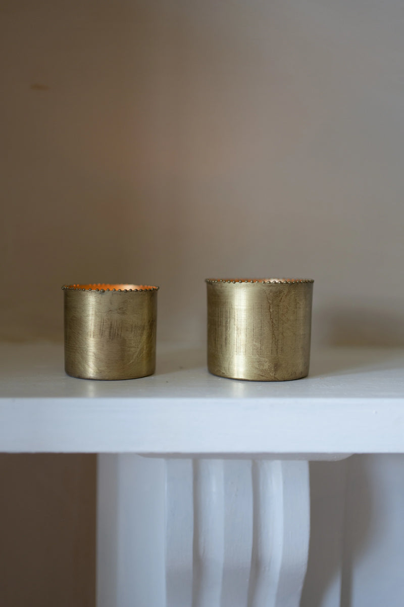 Set of 2 Brass Votive Candle Holders
