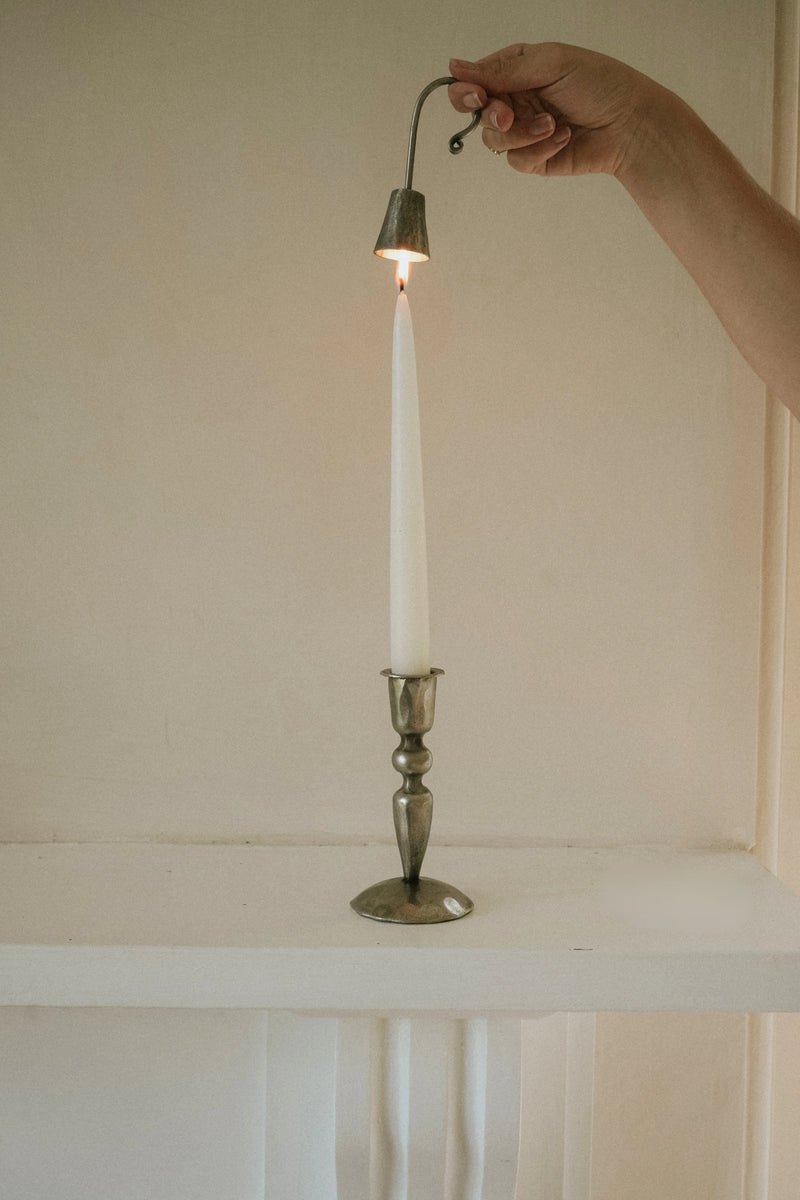 Curved Antique Silver Candle Snuffer
